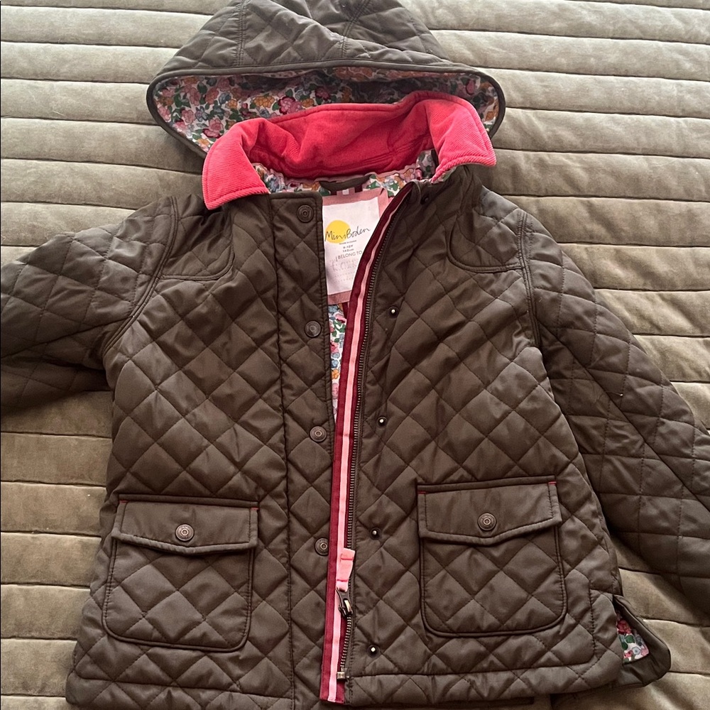 Mini boden green quilted jacket
